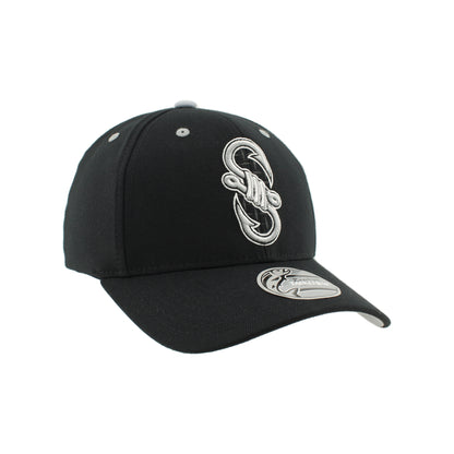 IDAHO STEELHEADS "S" HOOK FLEX FIT HAT, BLACK
