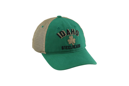 IDAHO STEELHEADS ST. PATRICK'S DAY TRUCKER HAT, GREEN/KHAKI