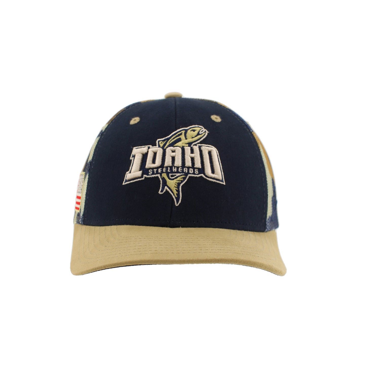 IDAHO STEELHEADS CRAZE CAMO TRUCKER HAT, NAVY/CAMO