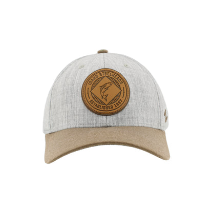 IDAHO STEELHEADS FIRST CLASS FLEX FIT HAT, GREY/KHAKI