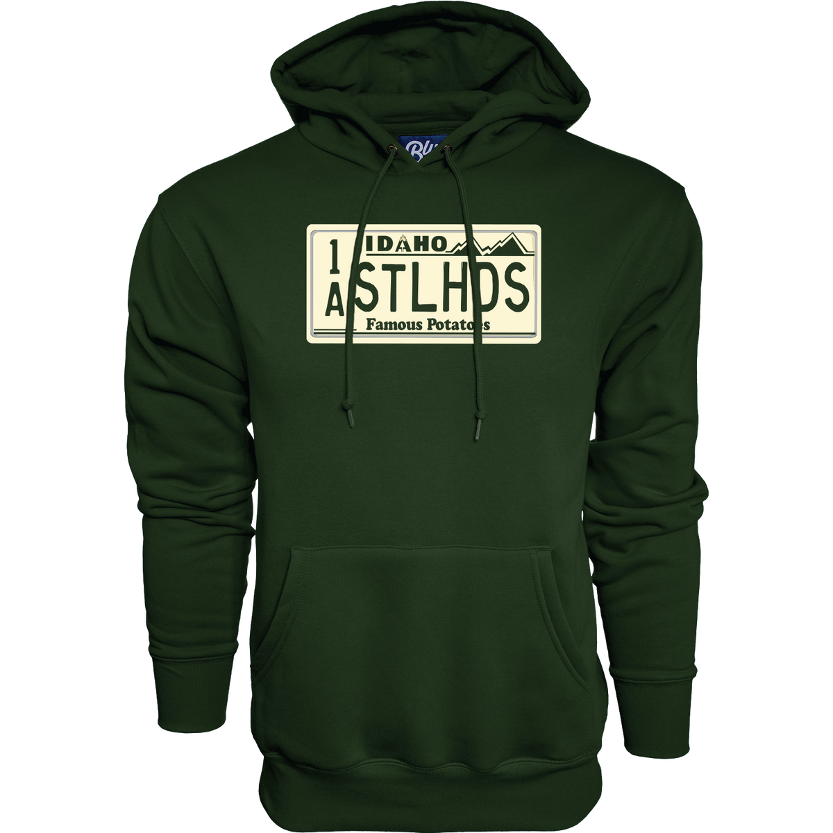 IDAHO STEELHEADS RETRO LICENSE PLATE HOODIE, GREEN