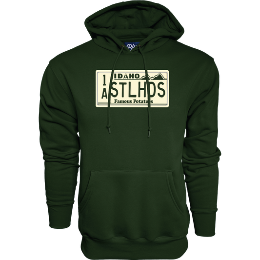 IDAHO STEELHEADS RETRO LICENSE PLATE HOODIE, GREEN
