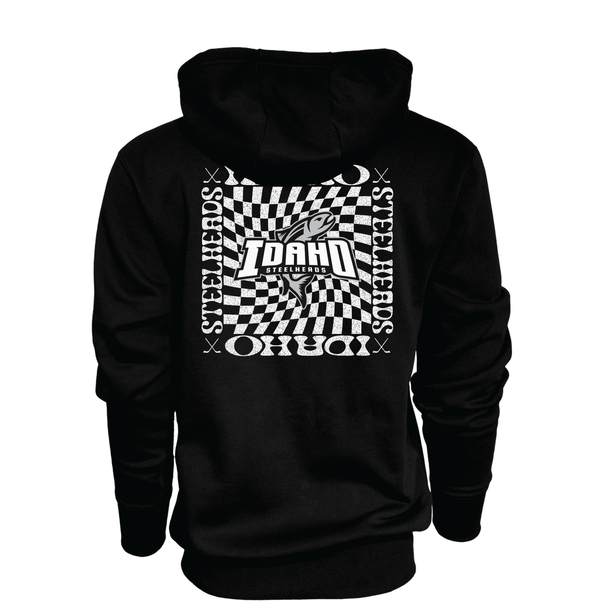 IDAHO STEELHEADS TWISTED CHECK F/Z HOODIE, BLACK