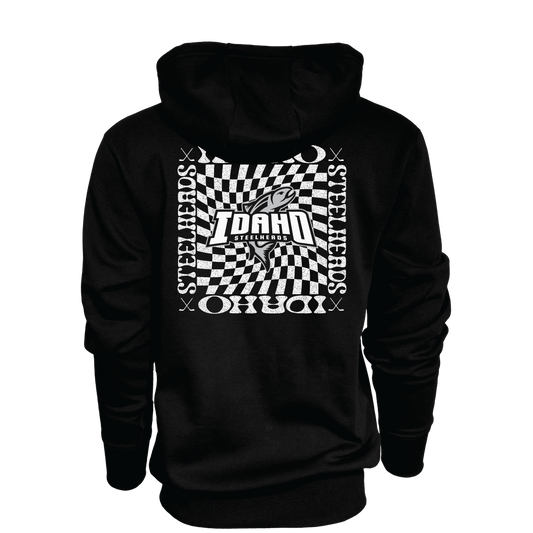 IDAHO STEELHEADS TWISTED CHECK F/Z HOODIE, BLACK