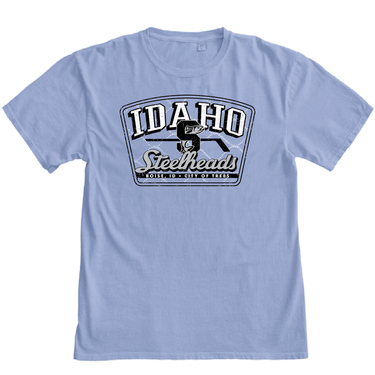 IDAHO STEELHEADS FAST RIDER S/S TEE, LIGHT BLUE