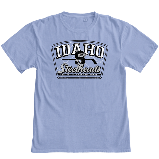 IDAHO STEELHEADS FAST RIDER S/S TEE, LIGHT BLUE