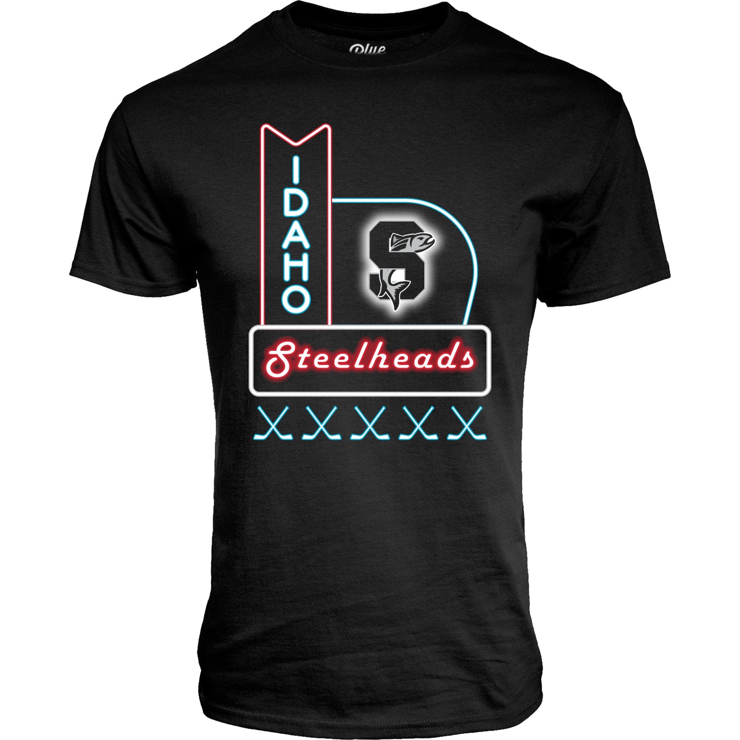 IDAHO STEELHEADS GLOW NIGHT TEE, BLACK