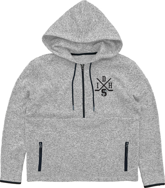 IDAHO STEELHEADS WOMEN'S CROSS STICKS 1/4 ZIP, ASH GREY