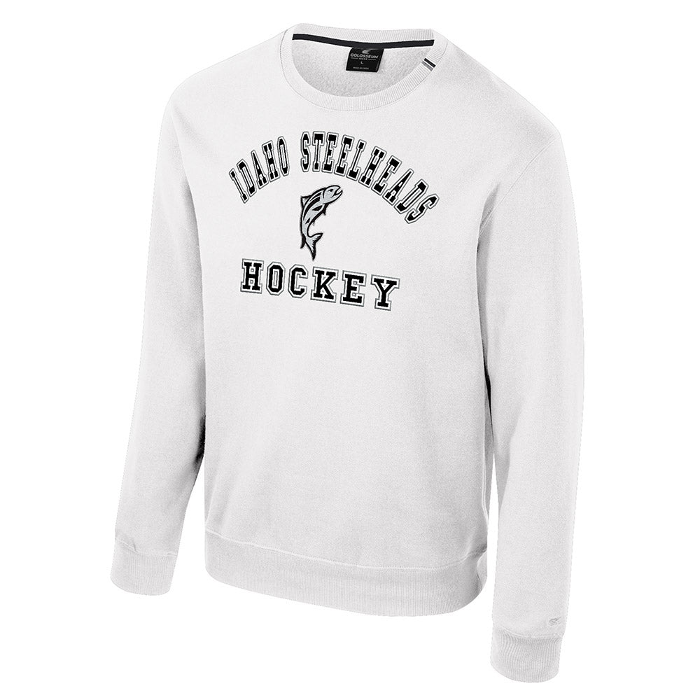 IDAHO STEELHEADS BASIC CREWNECK PULLOVER, WHITE