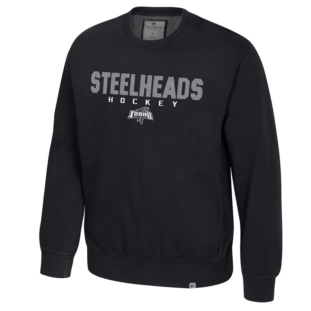 IDAHO STEELHEADS MEN'S STORM OF THE CENTURY CREWNECK, VINTAGE BLACK