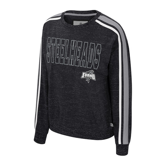 IDAHO STEELHEADS WOMEN'S PIPER SPECKLE CREW, BLACK