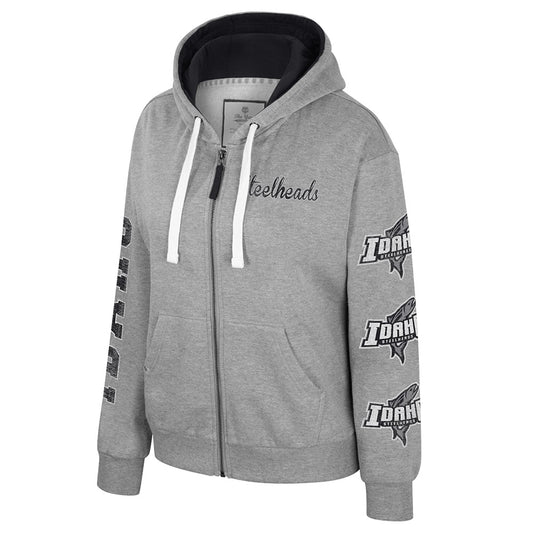 IDAHO STEELHEADS WOMEN'S RAVEN F/Z HOODIE, GREY
