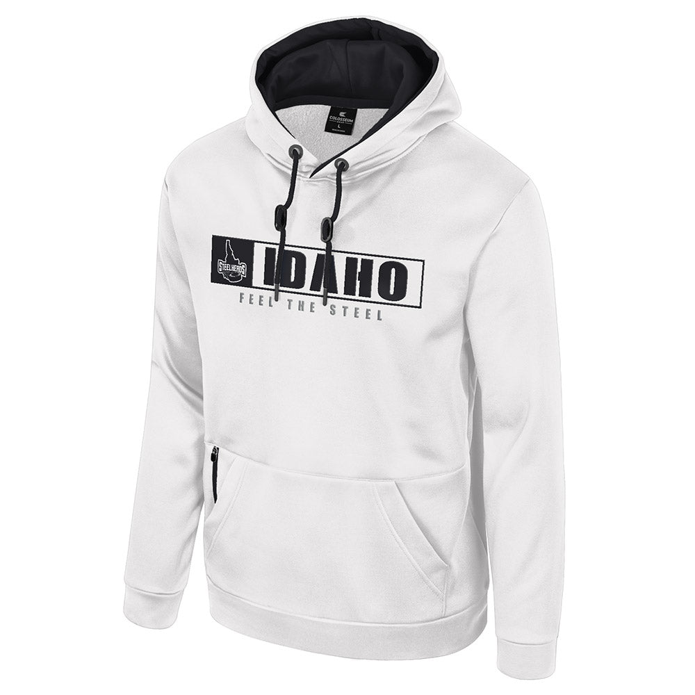 IDAHO STEELHEADS MAINFRAME PULLOVER POLY HOODIE, WHITE