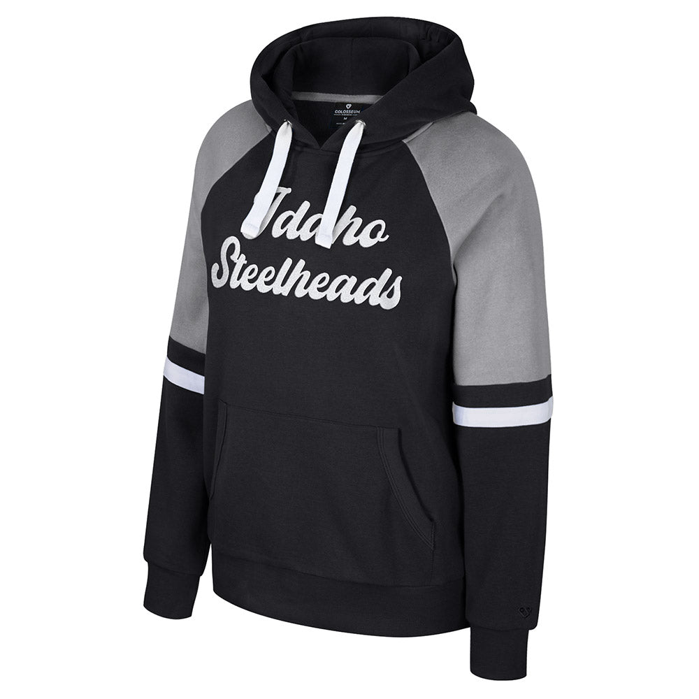 IDAHO STEELHEADS WOMENS OVERSIZED HOODIE, BLACK/GREY