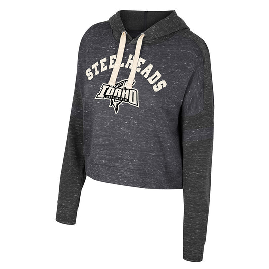 IDAHO STEELHEADS WOMENS SPECKLED HOODIE, BLACK