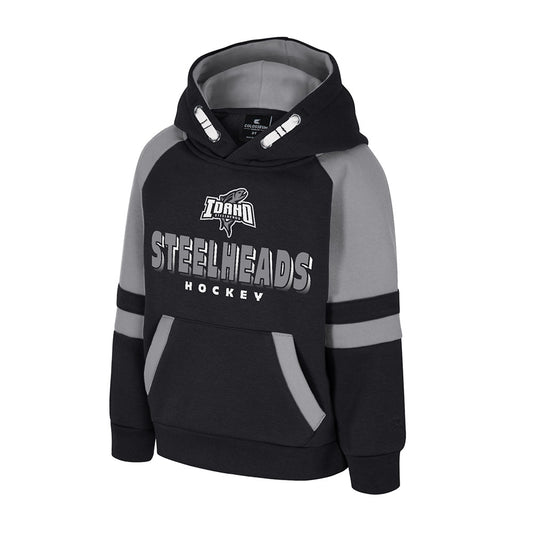 IDAHO STEELHEADS TODDLER HOODIE, BLACK/GREY