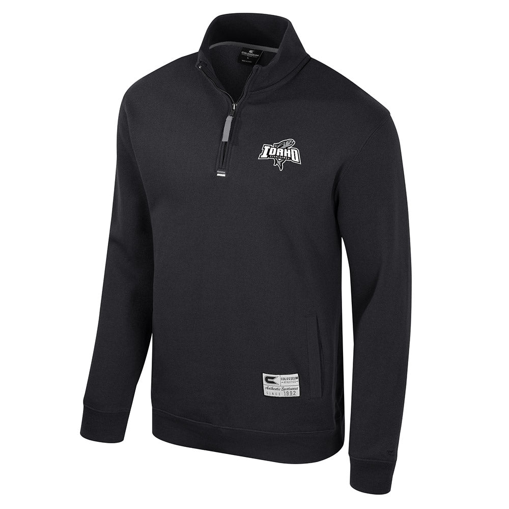 IDAHO STEELHEADS 1/4 ZIP FLEECE PULLOVER, BLACK