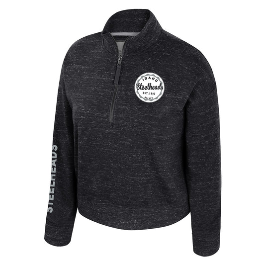 IDAHO STEELHEADS WOMEN'S PREMIUM MOONBEAMS 1/4 ZIP, BLACK
