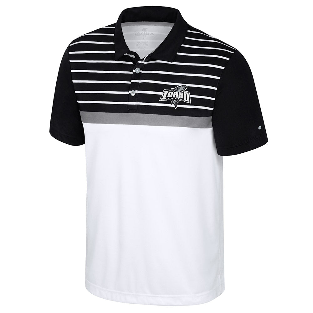 IDAHO STEELHEADS MEN'S KYNES POLO SHIRT, BLACK/WHITE