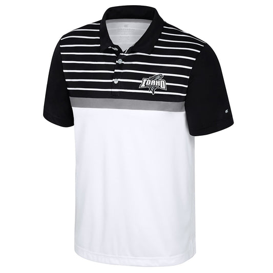 IDAHO STEELHEADS MEN'S KYNES POLO SHIRT, BLACK/WHITE
