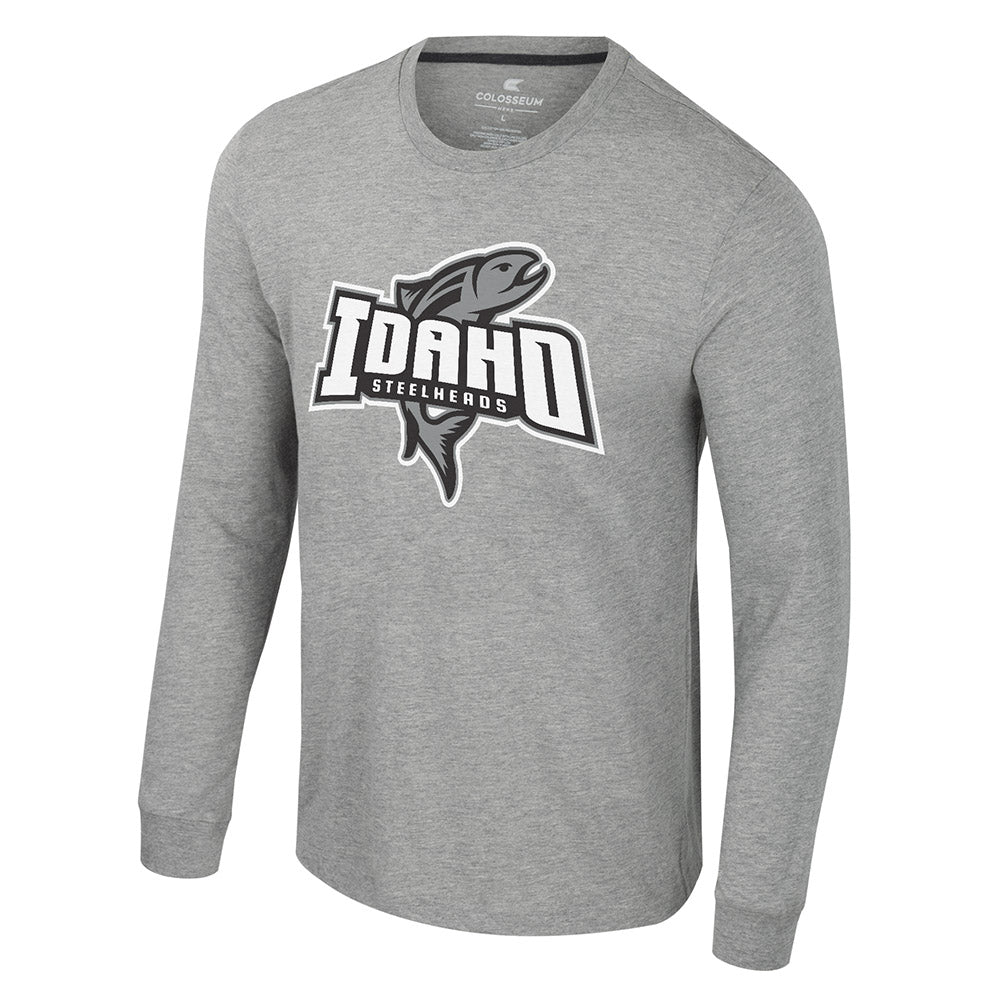 IDAHO STEELHEADS PRIMARY LOGO L/S TEE, ATHLETIC GREY