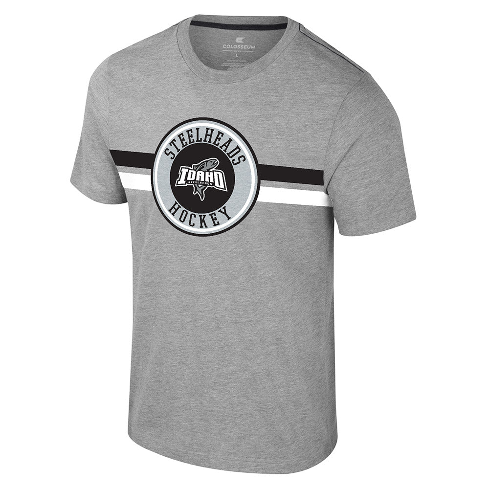 IDAHO STEELHEADS SEAL LOGO TEE, ATHLETIC GREY