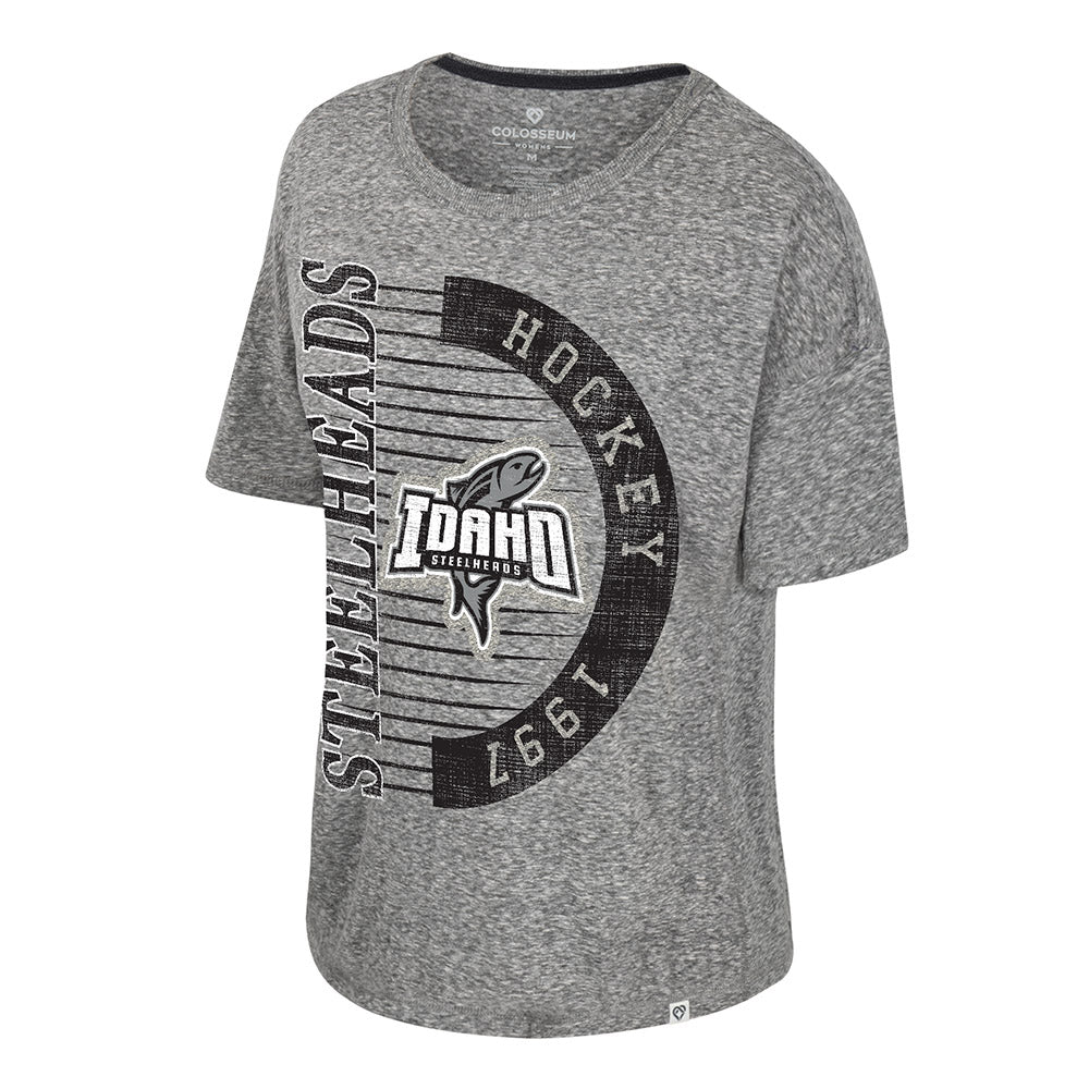IDAHO STEELHEADS WOMEN'S WIZARD BOYFRIEND TEE, HEATHER GREY