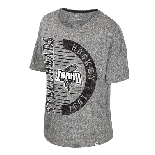IDAHO STEELHEADS WOMEN'S WIZARD BOYFRIEND TEE, HEATHER GREY