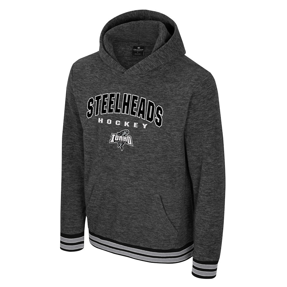 IDAHO STEELHEADS YOUTH LUTHER POLAR FLEECE HOODIE, CHARCOAL