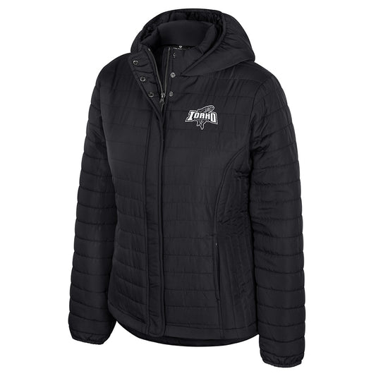 IDAHO STEELHEADS WOMEN'S PACKABLE INSULATED JACKET, BLACK