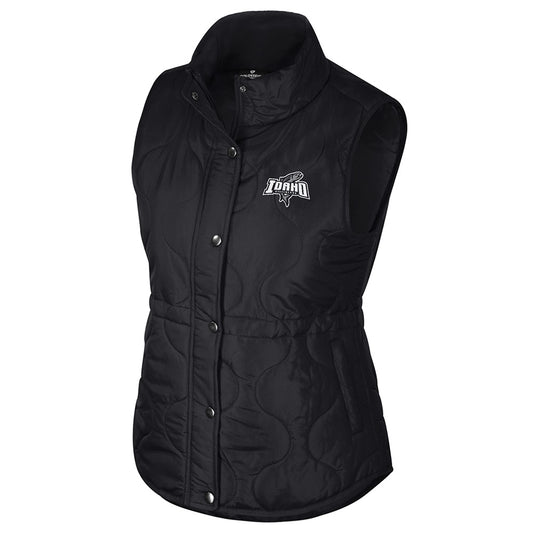 IDAHO STEELHEADS WOMENS INSULATED VEST, BLACK