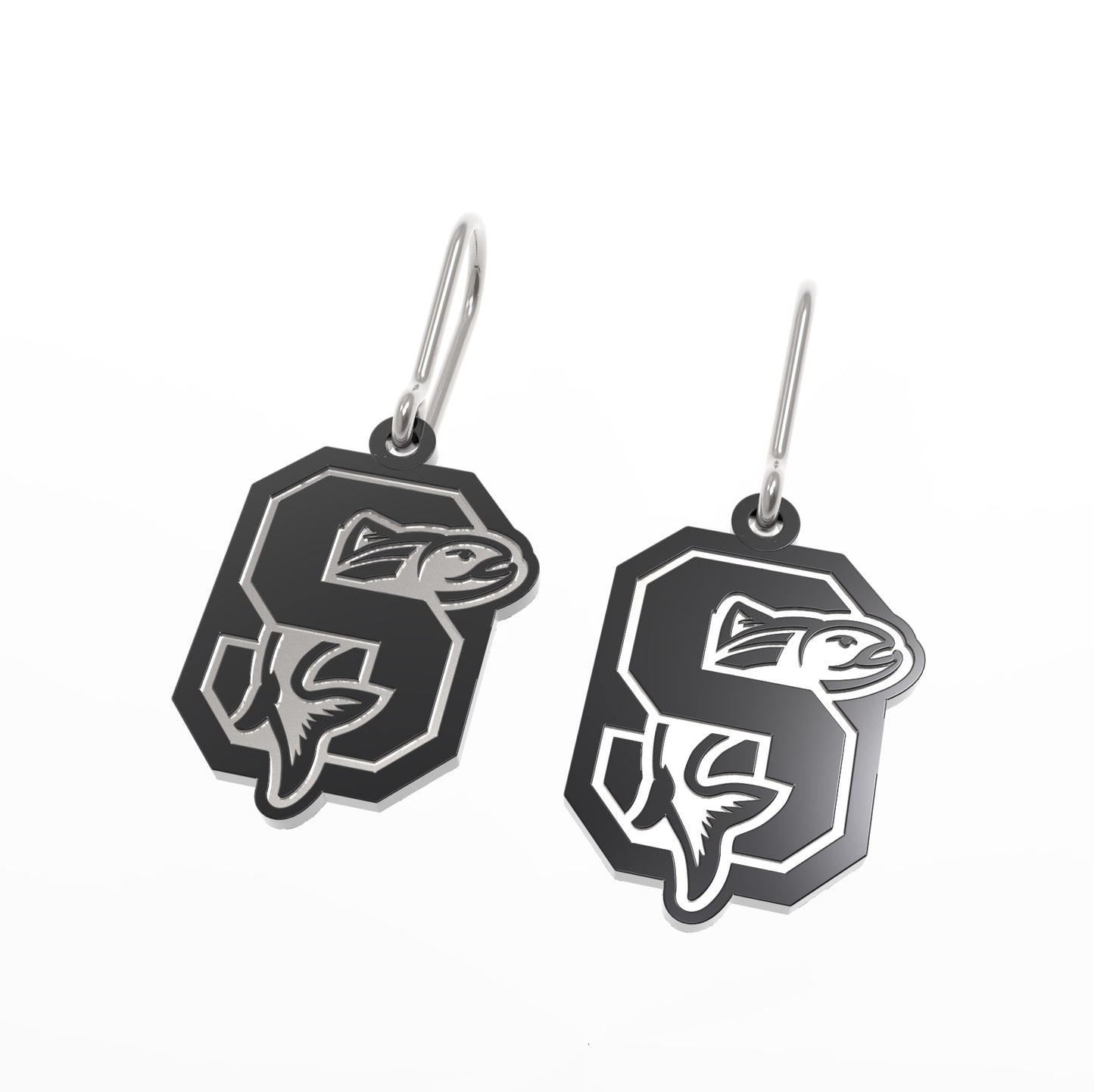 IDAHO STEELHEADS LOGO EARRINGS, BLACK