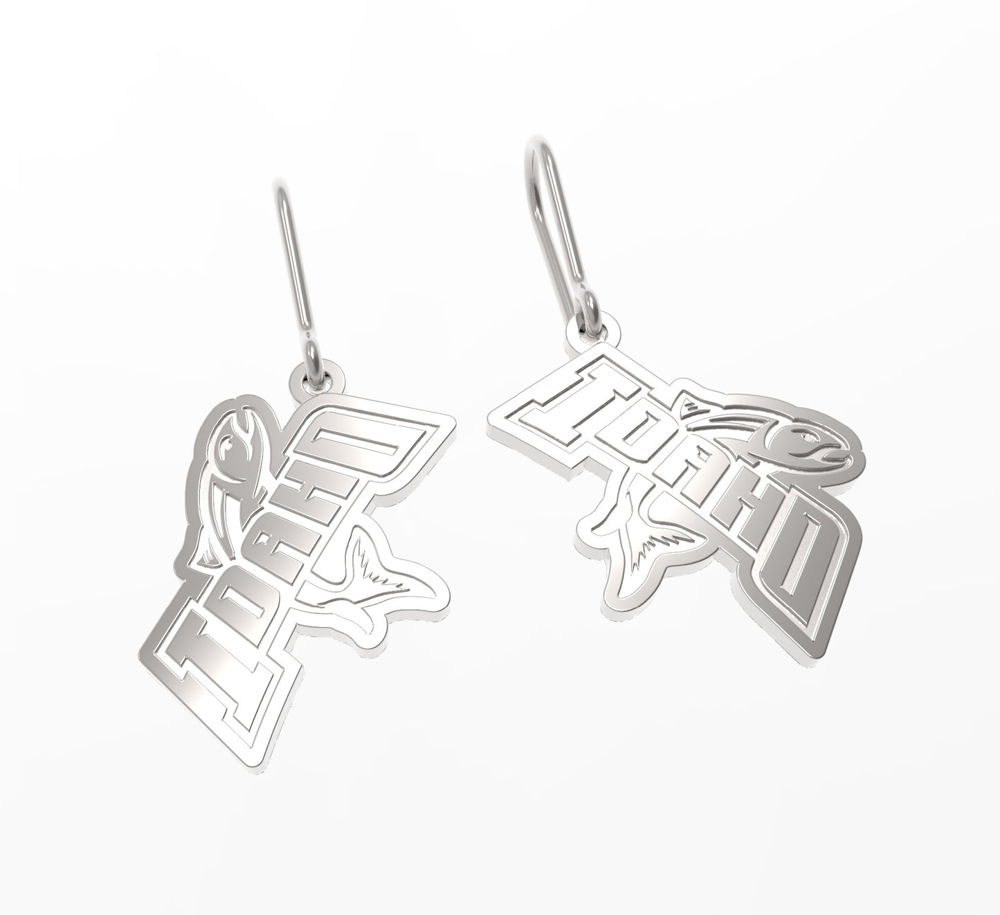 IDAHO STEELHEADS LOGO EARRINGS, SILVER