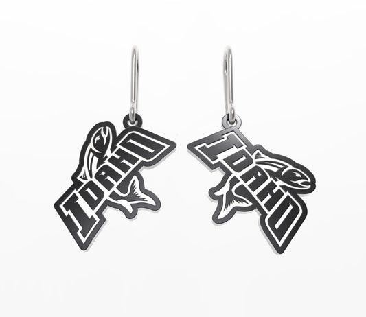 IDAHO STEELHEADS LOGO EARRINGS, BLACK