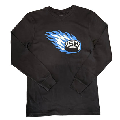 IDAHO STEELHEADS X VIOLENT GENTLEMEN THRASHED L/S TEE, BLACK