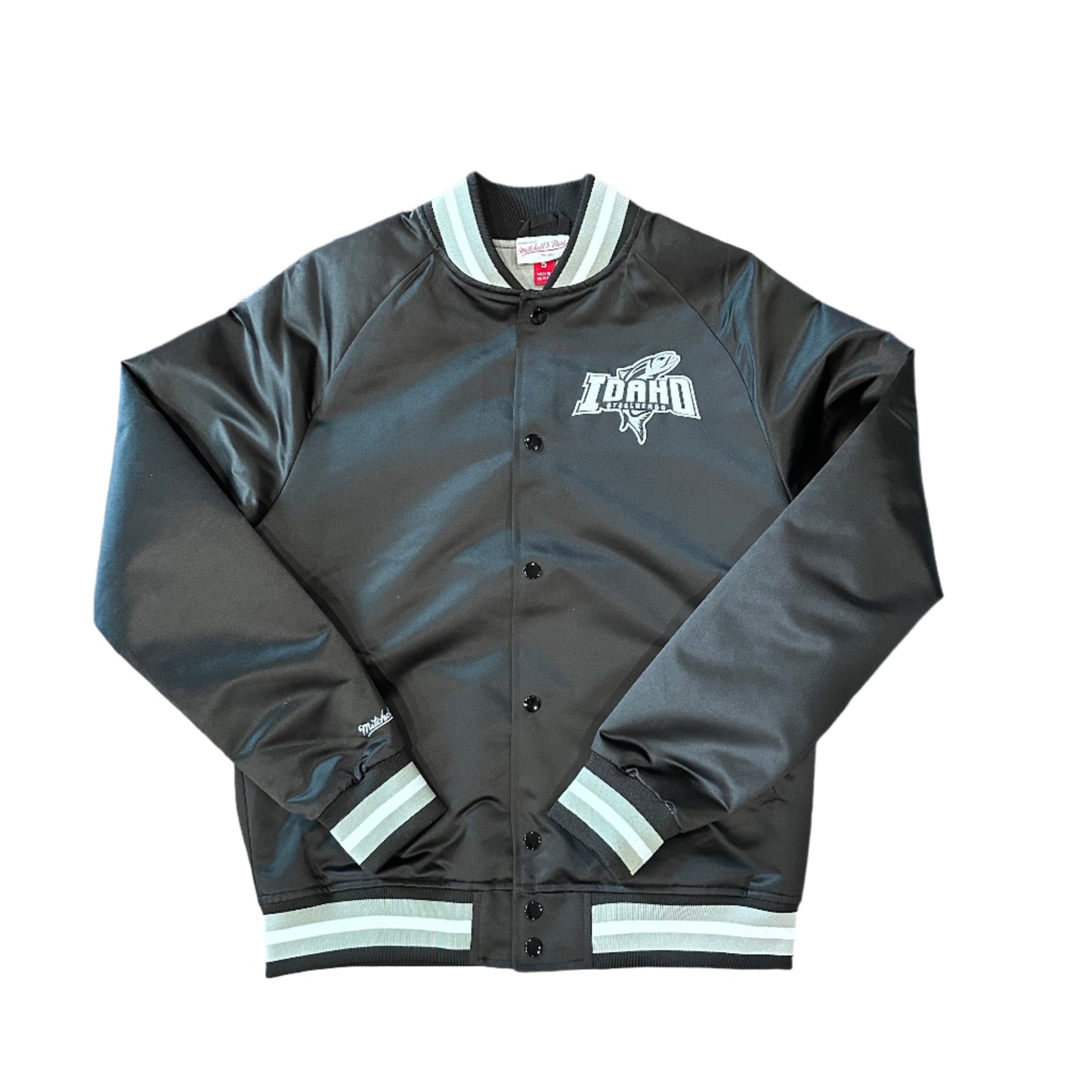 IDAHO STEELHEADS X MITCHELL & NESS SATIN JACKET, BLACK