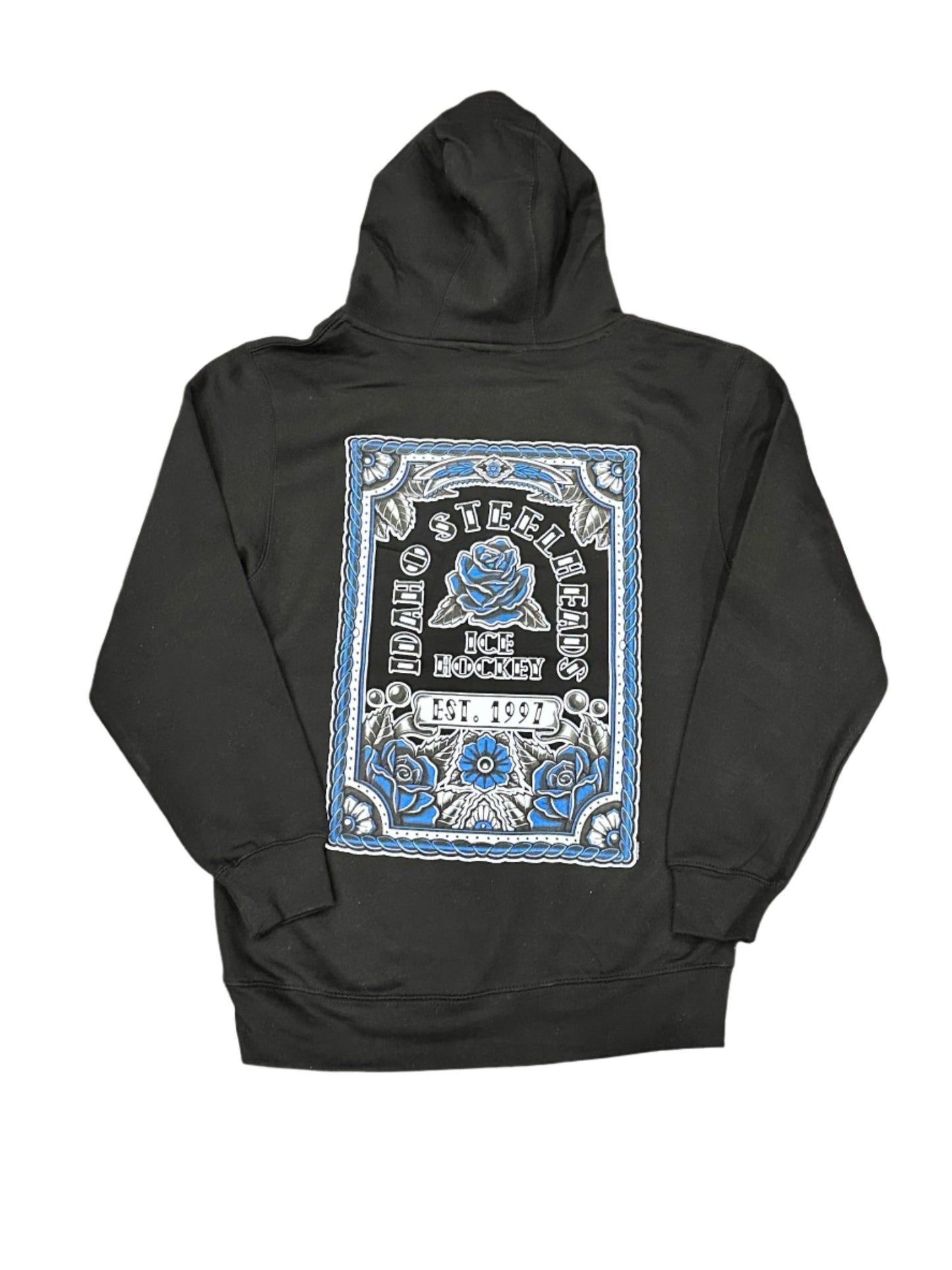 IDAHO STEELHEADS TATTOO HOODIE, BLACK