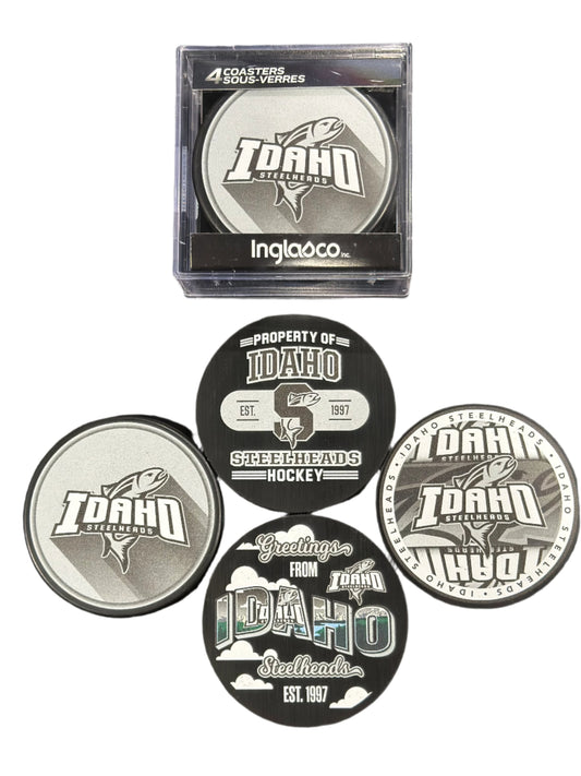 IDAHO STEELHEADS PUCK COASTER SET