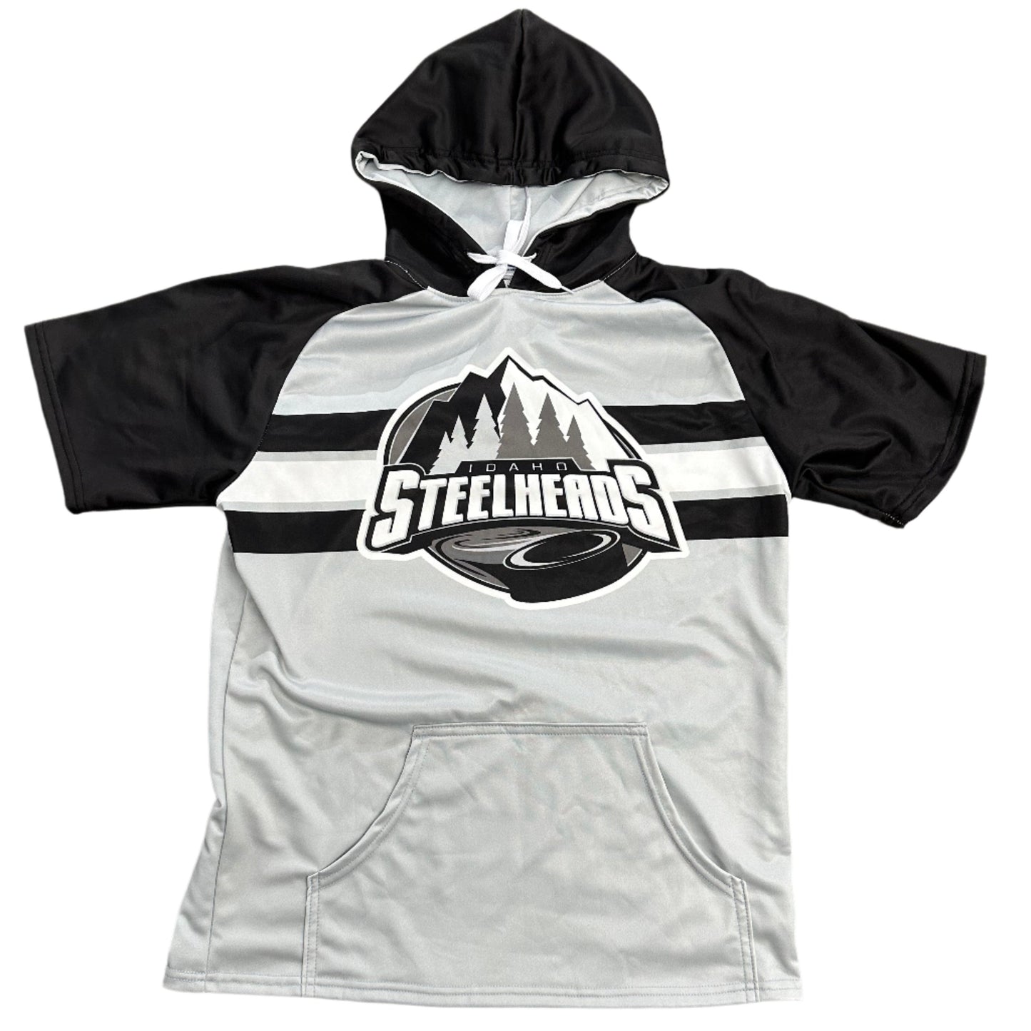 IDAHO STEELHEADS MEN'S S/S HOODIE, BLACK/GREY