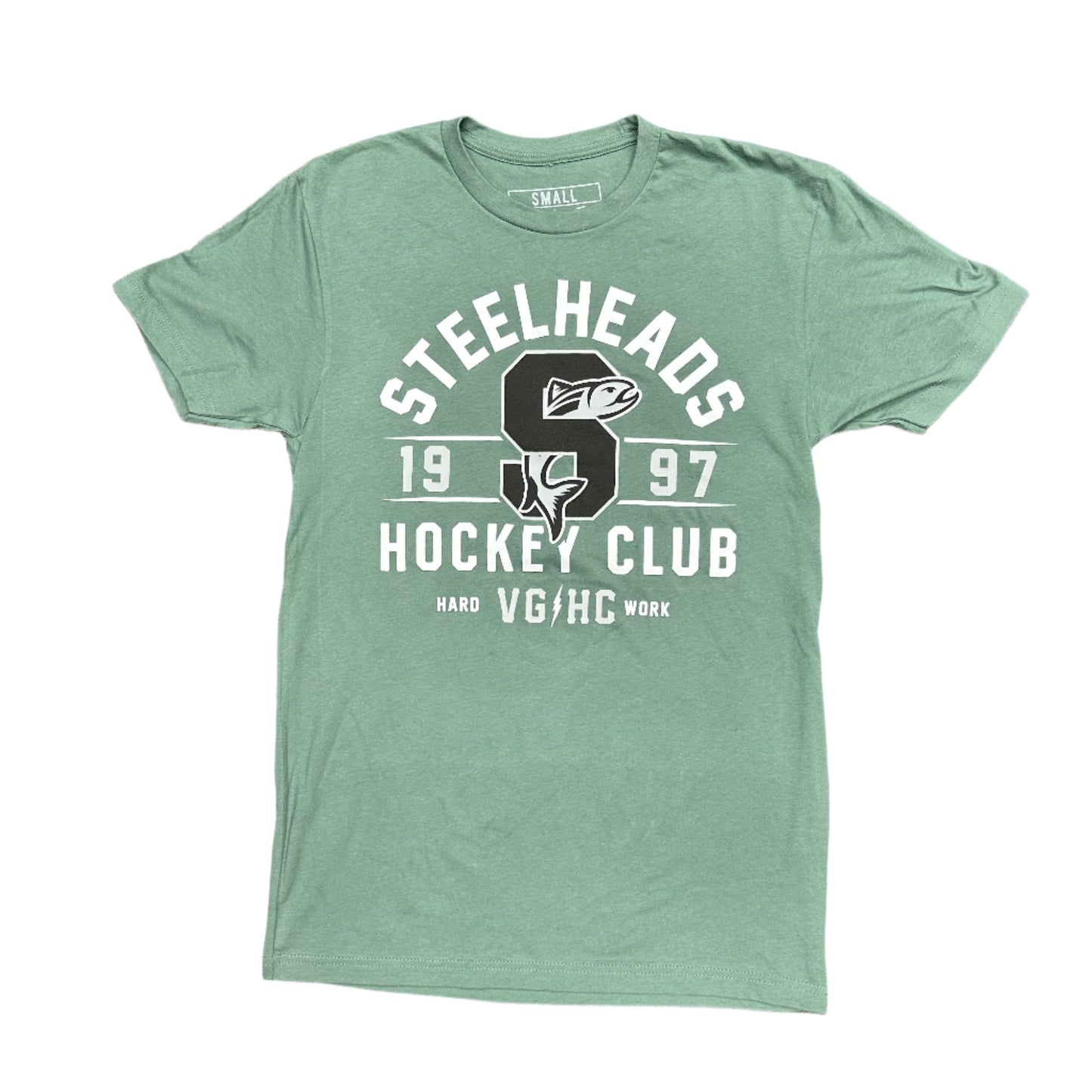 IDAHO STEELHEADS X VIOLENT GENTLEMEN VARSITY TEE, PINE GREEN