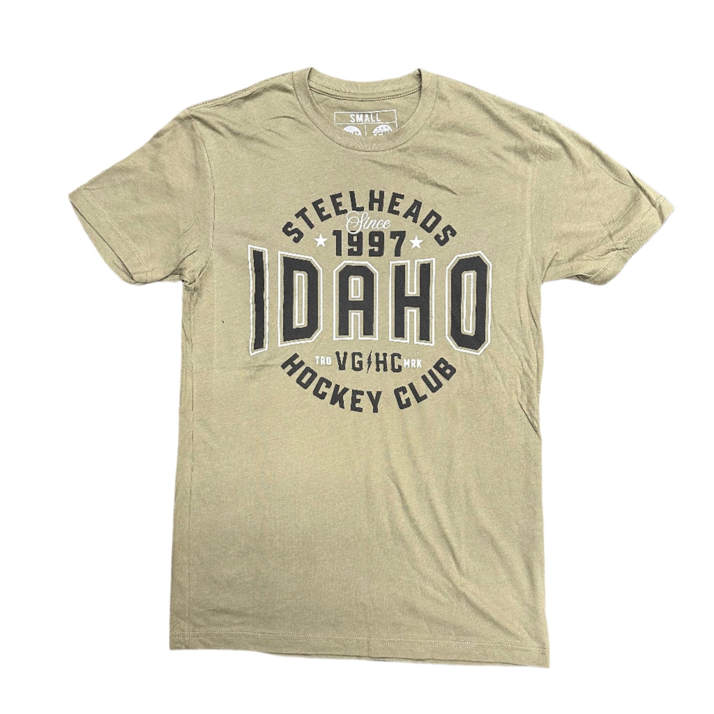 IDAHO STEELHEADS X VIOLENT GENTLEMEN BOLD TEE, MILITARY GREEN