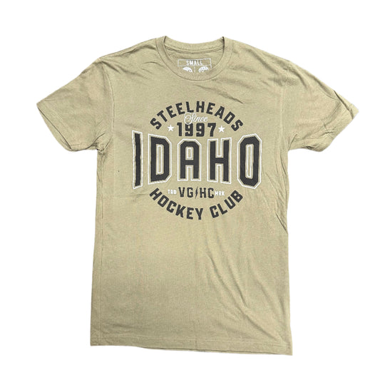 IDAHO STEELHEADS X VIOLENT GENTLEMEN BOLD TEE, MILITARY GREEN