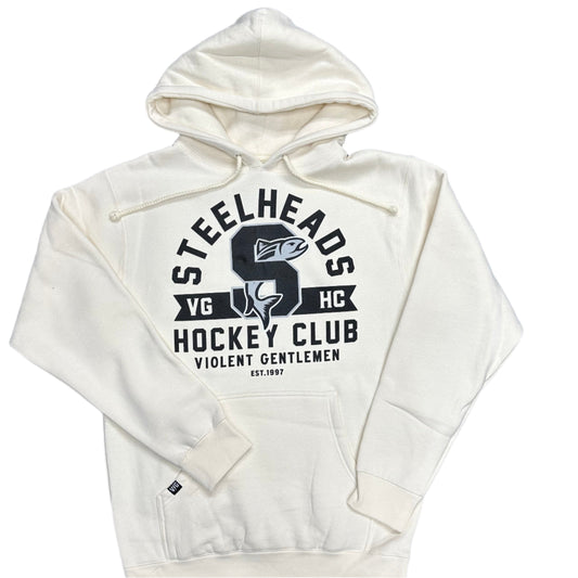 IDAHO STEELHEADS X VIOLENT GENTLEMEN VARSITY HOODIE, BONE