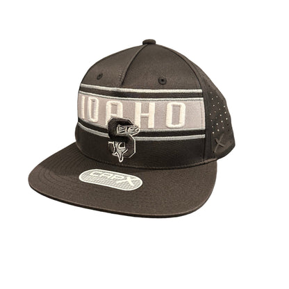 IDAHO STEELHEADS GOAL LINE FLAT BILL SNAPBACK HAT, BLACK