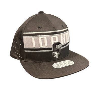 IDAHO STEELHEADS GOAL LINE FLAT BILL SNAPBACK HAT, BLACK