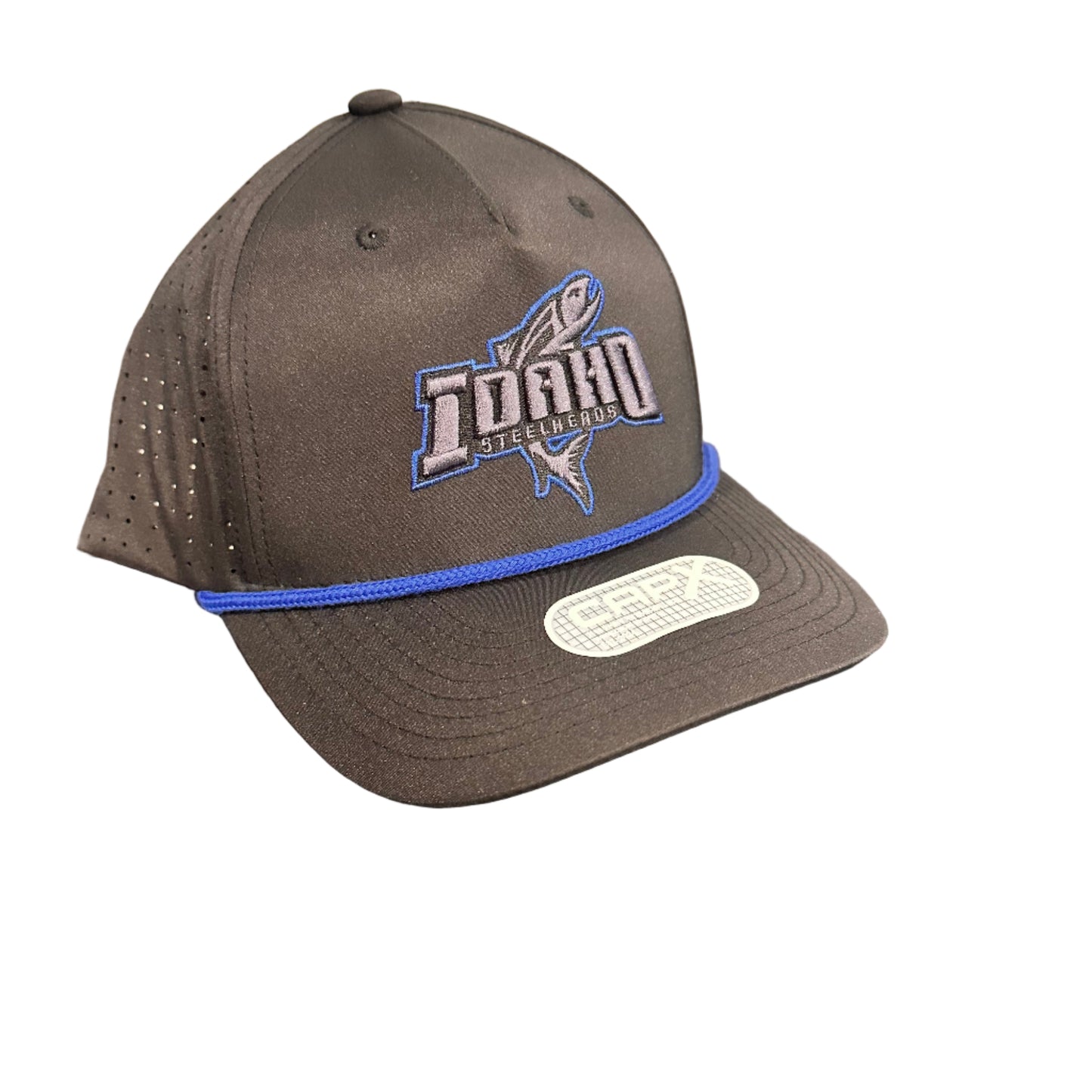 IDAHO STEELHEADS CIRCUIT EDGE SNAPBACK HAT, BLACK/ROYAL