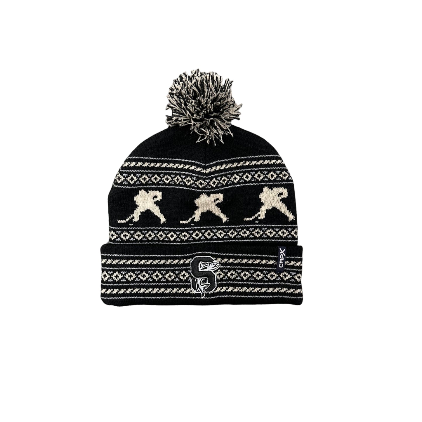 IDAHO STEELHEADS STAMPEDE KNIT HAT, BLACK/STORE/GREY