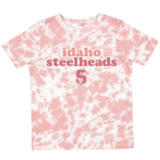 IDAHO STEELHEADS TODDLER GIRLS TIE-DYE TEE, ROSE PINK