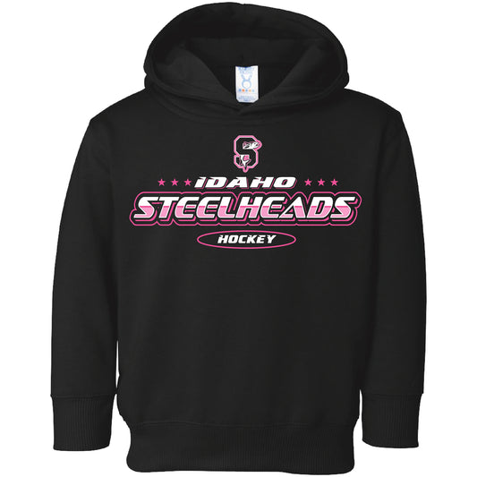 IDAHO STEELHEADS TODDLER PINK IN THE RINK HOODIE, BLACK/PINK
