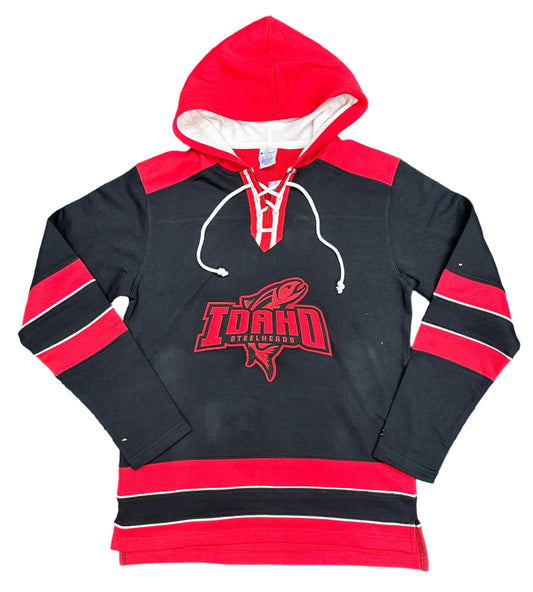 IDAHO STEELHEADS SUPER FAN HOODIE, SCARLET/BLACK